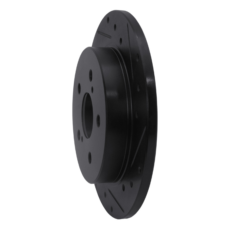 Lexus ES250 Brake Rotor (1) - Rear Right - R1 Concepts - Drilled & Slotted - Black - `15-`25